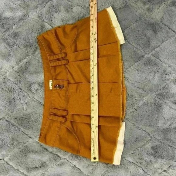 Urban Outfitters BDG Pleated Low Rise Micro Skirt Tan Brown Preppy Academia - Picture 15 of 16